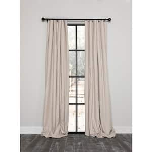 Lucille 54 in. x 63 in. Solid Blackout Thermal Rod Pocket Curtain Single Panel in Beige