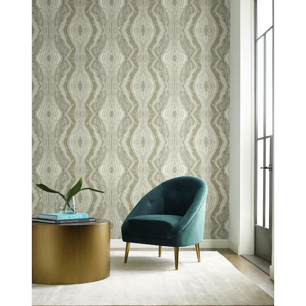 NT6104 - Metallic Cream Scallop Wallpaper-Candice Olson