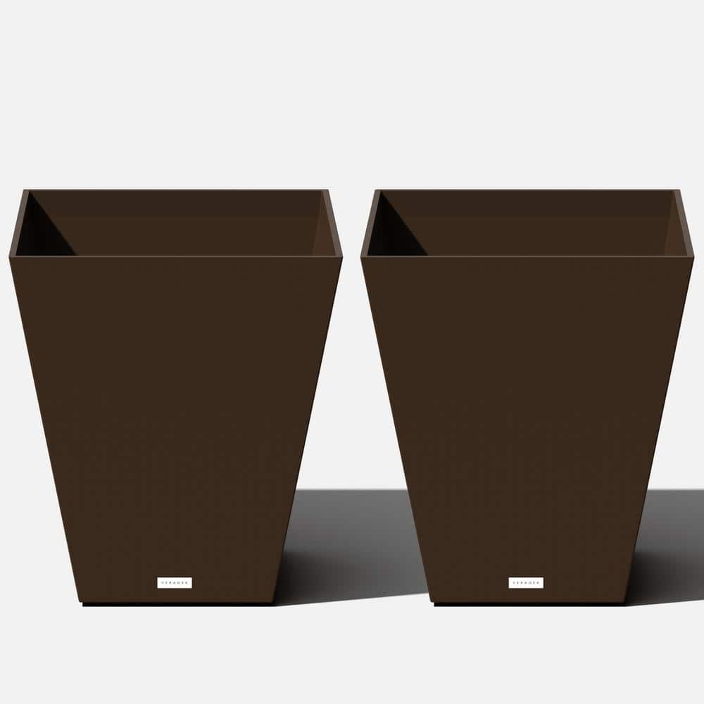 Nobleton Large Espresso Plastic Tapered Planter with Drainage Holes (19 in. L x 19 in. W x 22 in. H) (2-Pack) price history on PriceWatchPro