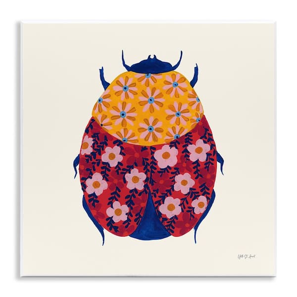 Stupell Industries Chromatic Blooming Beetle by Yvette St. Amant Unframed Animal Graphic Art Print 12 in. x 12 in.