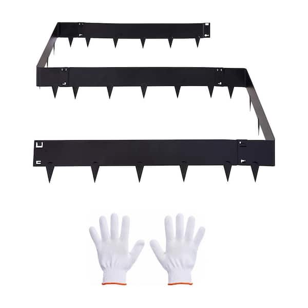 6-Pack Galvanized Steel Landscape Edging, 40 x 8.15 in. Heavy Duty Metal Garden Border with Gloves, Easy to Install