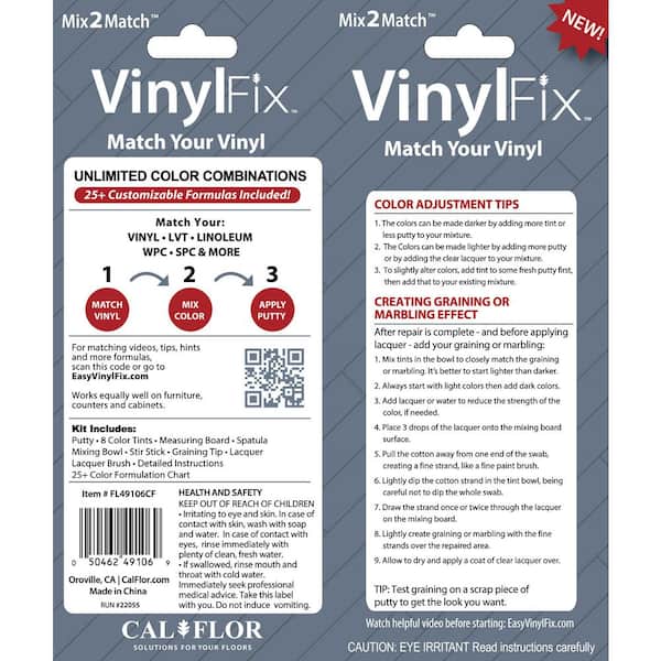 Calflor FL49106CF VinylFix, Mix2Match Vinyl & LVT Repair Kit