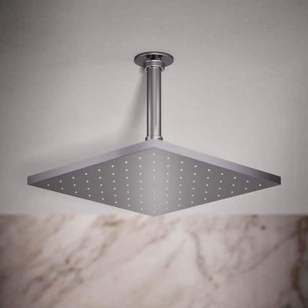 1-Spray 10 in. Single Ceiling Mount Fixed Rain Shower Head in Polished Chrome