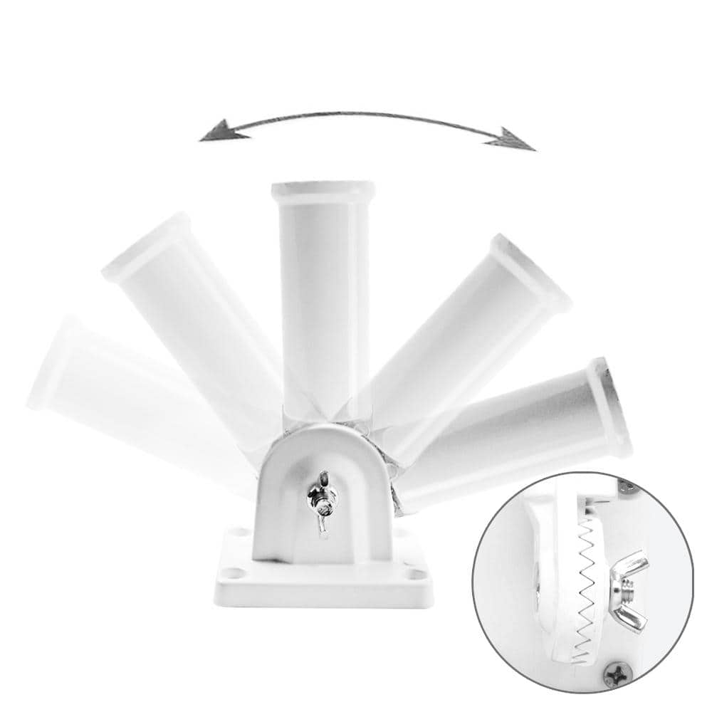 White Cast Iron Multi-Direction Flag Pole Holder