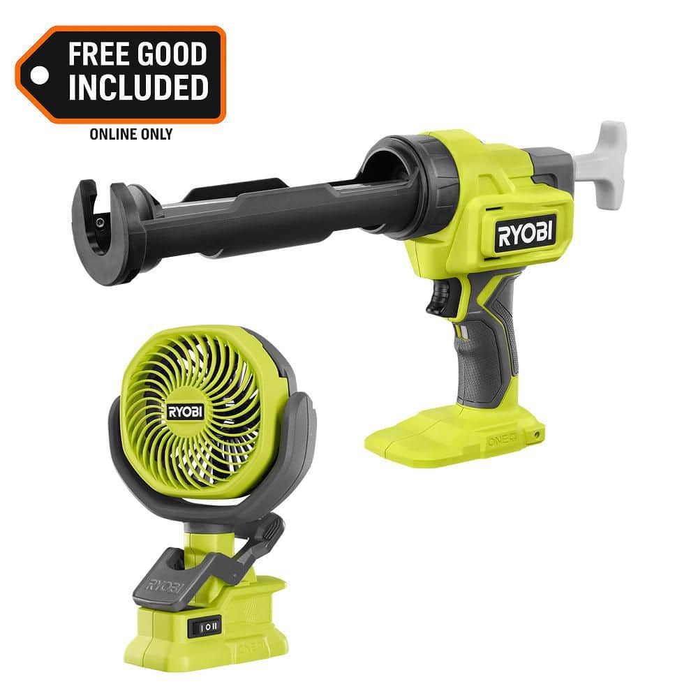 ONE+ 18V Cordless 10 oz. Caulk & Adhesive Gun with ONE+ 18V Cordless 4 in. Clamp Fan (Tools Only) price history on PriceWatchPro