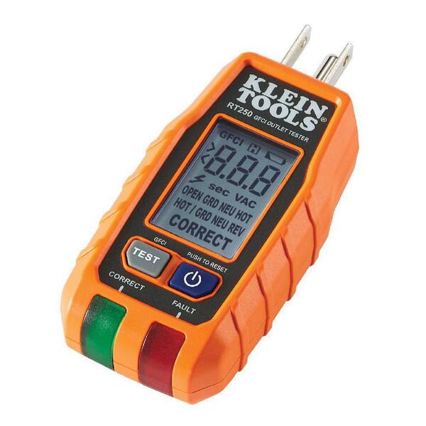 Klein Tools GFCI Electrical Outlet Tester with LCD Display RT250 