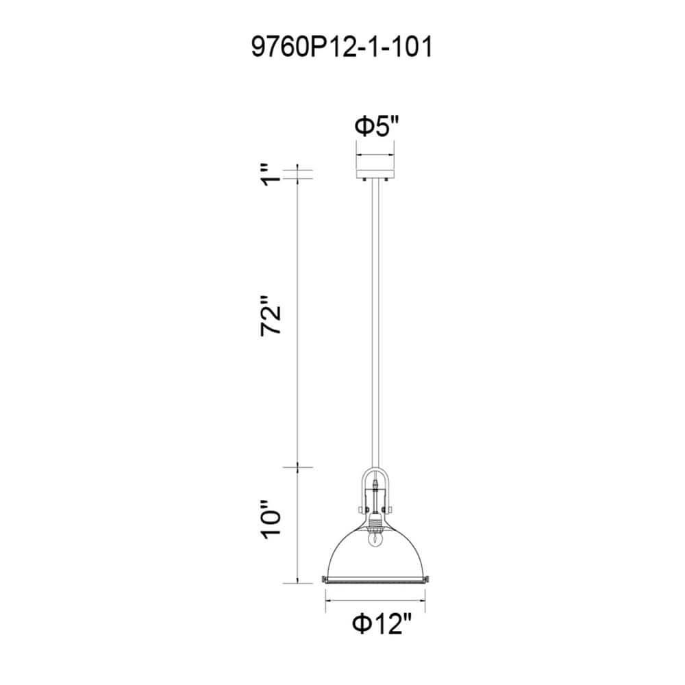 Strum Contemporary 12" Black Steel & Glass LED Bowl Pendant