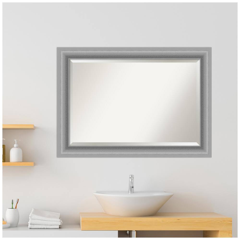 Peak Polished Silver 42x30 Rectangular Wall Mirror