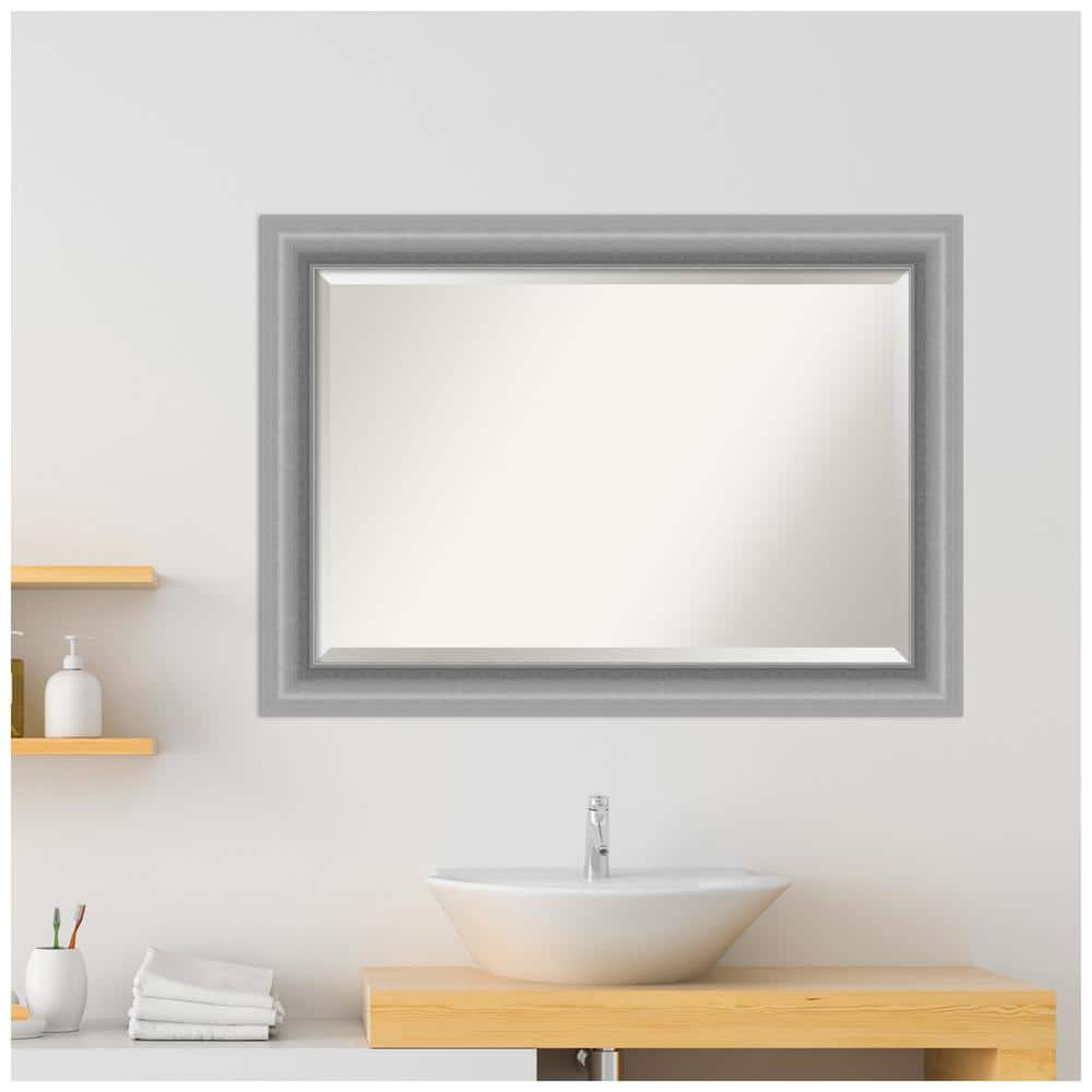 Peak Polished Silver 42x30 Rectangular Wall Mirror
