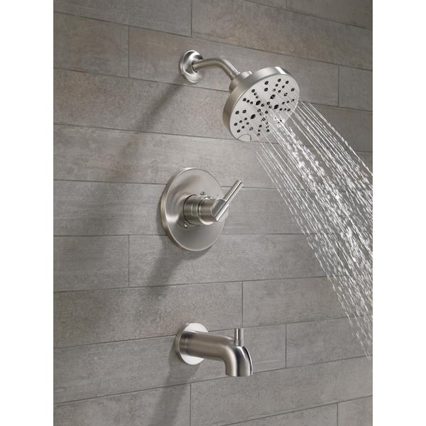 Nicoli Single-Handle 5-Spray Tub and Shower Faucet with H2OKinetic Technology in Stainless (Valve Included)