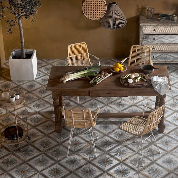 Kings Marrakech Blue 9 in. x 9 in. Ceramic Floor and Wall Take Home Tile Sample