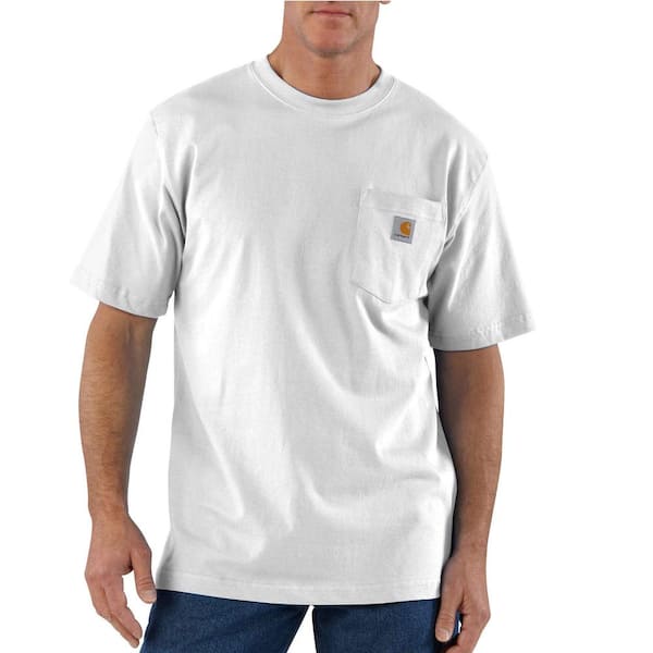 Carhartt Men's 4X-Large Tall White Cotton Workwear Pocket Short Sleeve ...