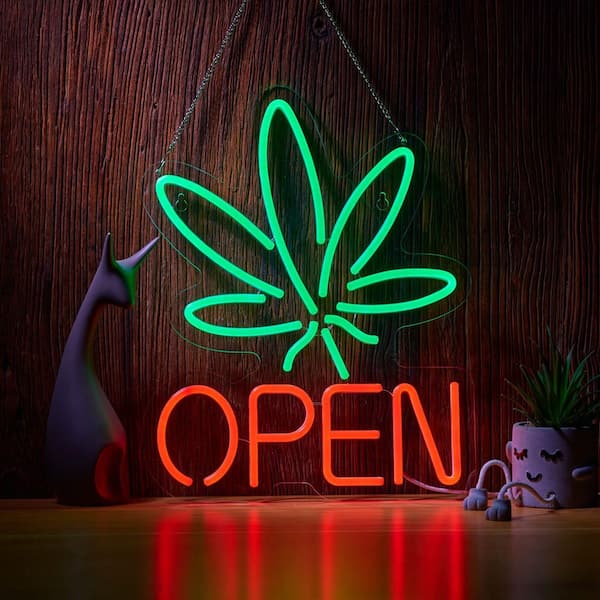 Afoxsos Ice Cream Open Neon Sign Dimmable LED Neon Light USB