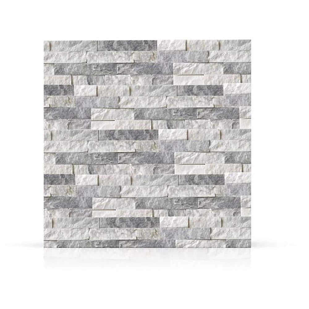 6 in. x 6 in. Alaska White Natural Stacked Stone Veneer Siding Sample Swatch price history on PriceWatchPro