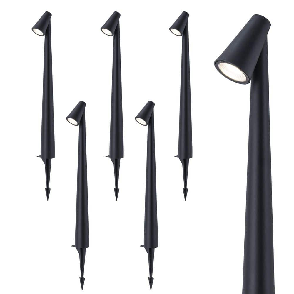 Low Voltage Black Aluminum Hardwired Integrated LED Weather Resistant Path Light with Frosted Glass (6-Pack) price history on PriceWatchPro