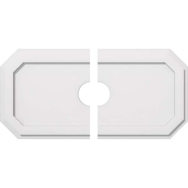 Ekena Millwork 30 in. W x 15 in. H x 4 in. ID x 1 in. P Emerald Architectural Grade PVC Contemporary Ceiling Medallion (2-Piece)