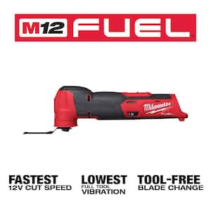 M12 FUEL 12V Lithium-Ion Cordless Oscillating Multi-Tool and Impact Driver with Two 3.0 Ah Batteries