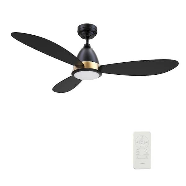 CARRO Fayette II 52 in. Integrated LED Indoor/Outdoor Black Smart Ceiling Fan with Light and Remote, Works Alexa/Google Home
