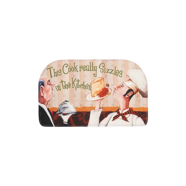 EverGrace Sizzling Chef Semi Circle Kitchen Mat 18in.x 30in