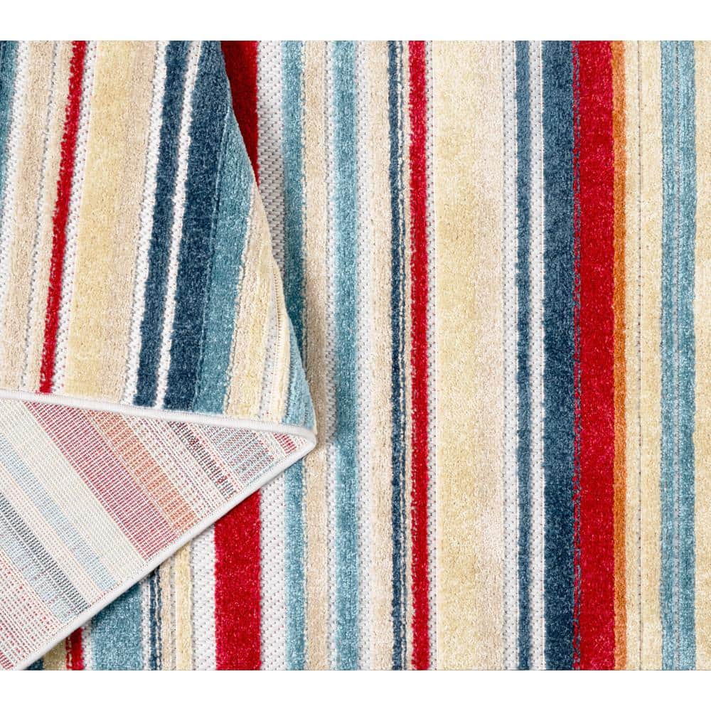 Rio Multicolor Stripe Medium Pile Indoor/Outdoor Area Rug