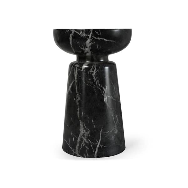 RST BRANDS Grover Faux Stone Chalice Outdoor Side Table in Black