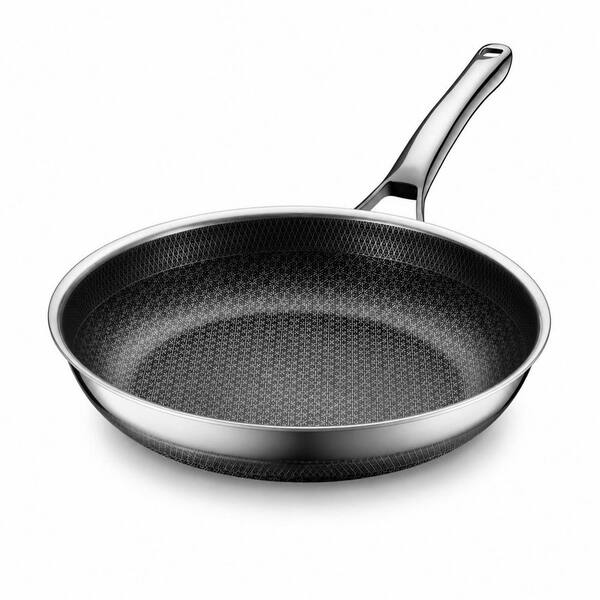 10-Inch Hybrid Nonstick Frying Pan, PFOA-Free Stainless Steel Skillet, Dishwasher and Oven Safe