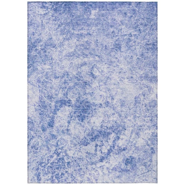 Blue 10 ft. x 14 ft. Woven Abstract Rectangle Indoor/Outdoor Area Rug