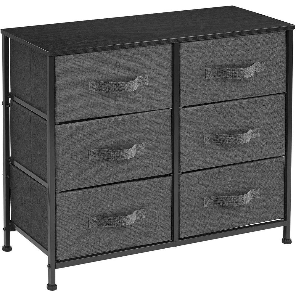 Sorbus 6-Drawer Aqua Dresser Steel Frame Wood Top Easy Pull