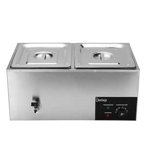 10.6 qt. Electric Stainless Steel Buffet Server with 2 Crocks