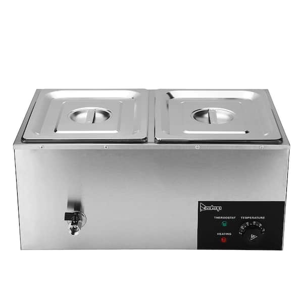 Karl home 10.6 qt. Electric Stainless Steel Buffet Server with 2 Crocks