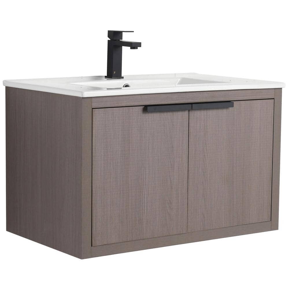 Fine Fixtures Kingsford 30 in. Single Wall Mounted Gray Oak