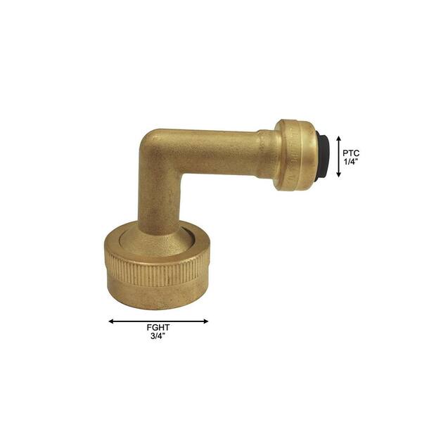 2-Pack Of 90° Swivel Elbow Fittings - 1/4" Hose Barb X 3/8" NPT, Push-to-Connect, Nickel Plated
