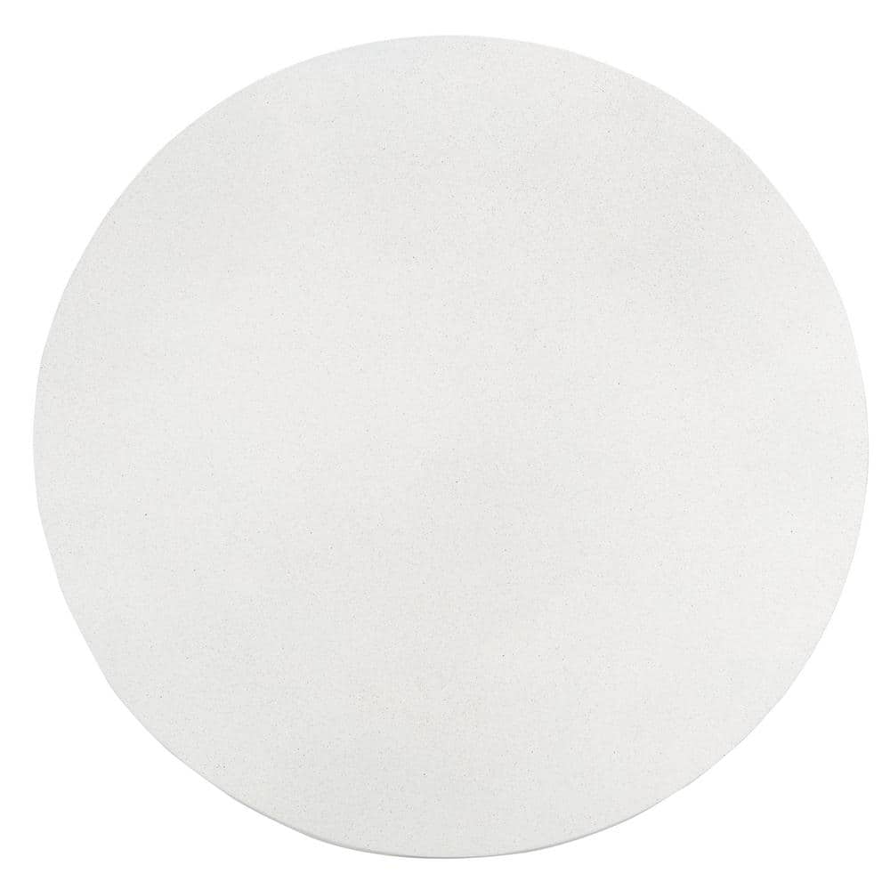 Round White Acrylic Cocktail Table with Storage