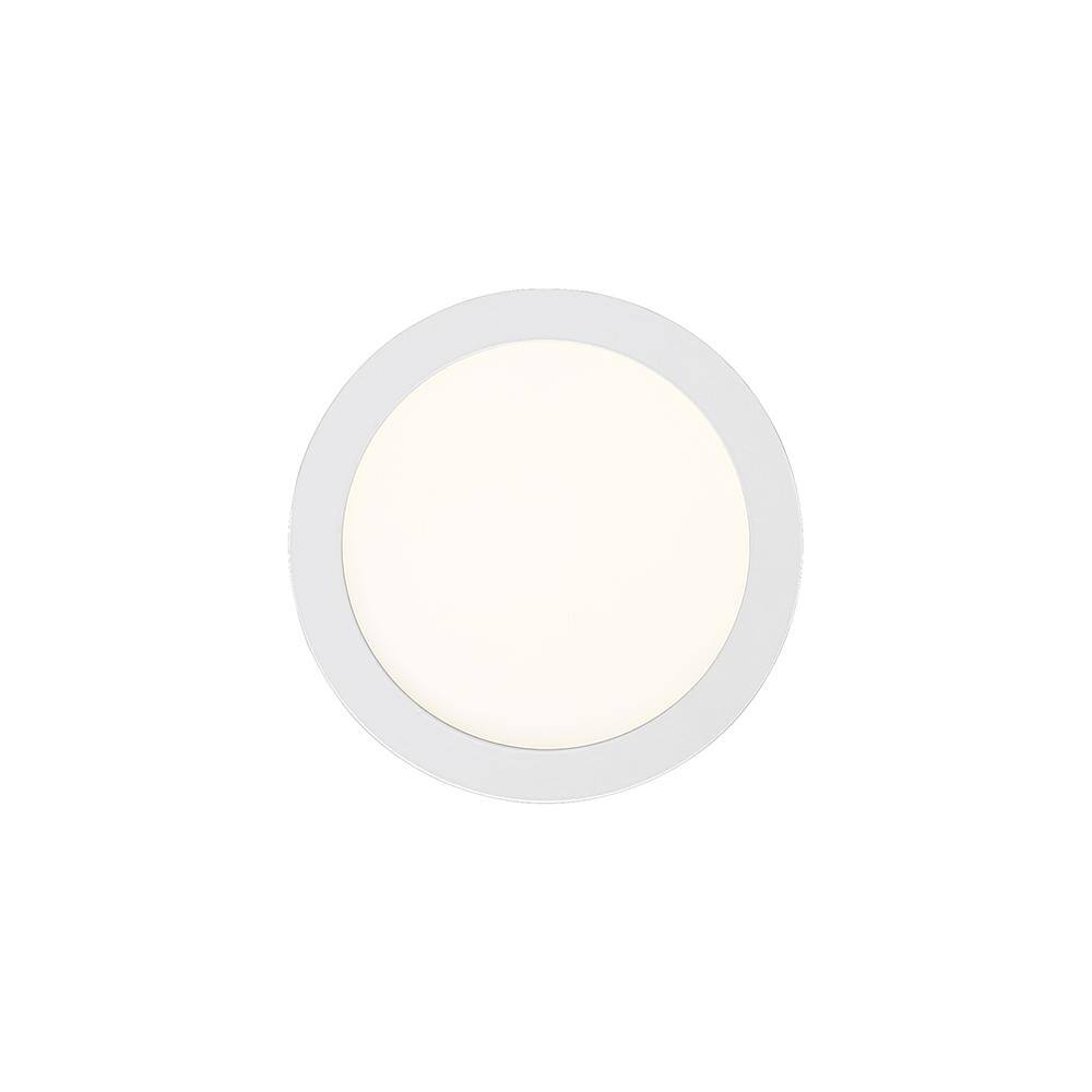 White Glass LED Flush Mount Ceiling Light with Brushed Nickel