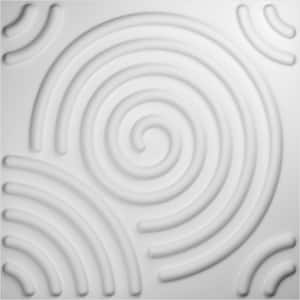 3/8 in. x 19-5/8 in. x 19-5/8 in. PVC White Spiral EnduraWall Decorative 3D Wall Panel (2.67 sq. ft.)