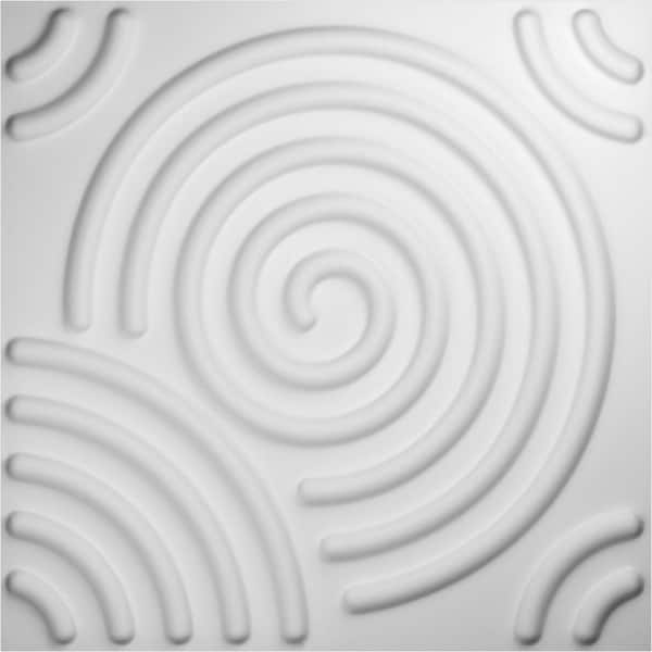 Ekena Millwork 3/8 in. x 19-5/8 in. x 19-5/8 in. PVC White Spiral EnduraWall Decorative 3D Wall Panel (2.67 sq. ft.)