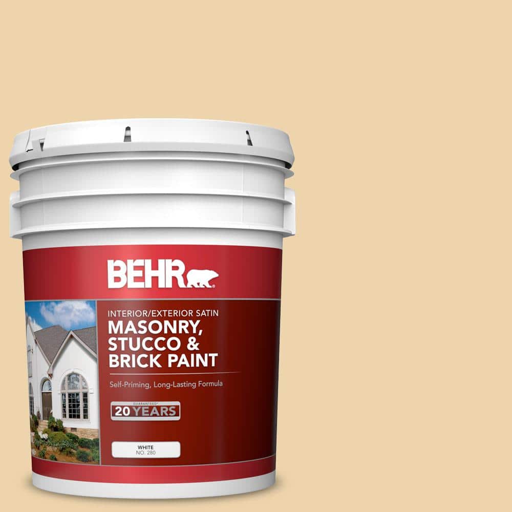 5 gal. #MS-35 Woodland Cream Satin Interior/Exterior Masonry, Stucco and Br