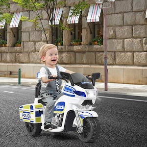 6-Volt Kids Ride-On Police Motorcycle Trike 3-Wheel with Headlight and Flashing Siren