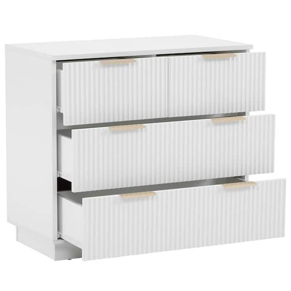 Karl home White 4 Drawer 28.35 in. Wide Chest of Drawers