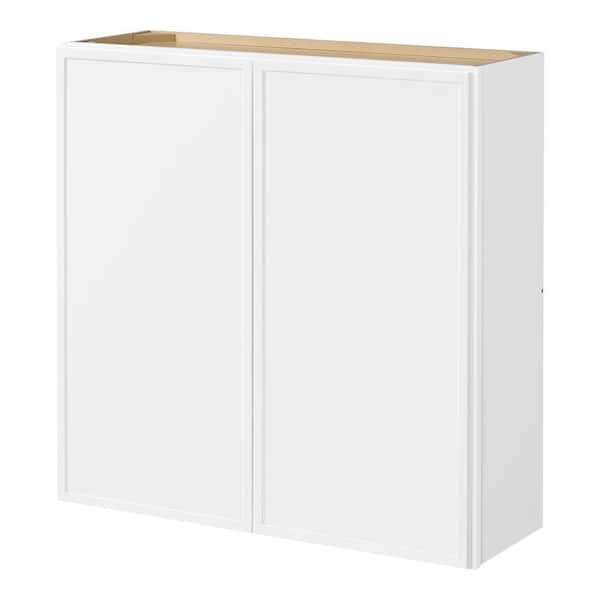 Leyton 36 in. W x 12 in. D x 36 in. H Ready to Assemble Plywood Slim Shaker Wall Kitchen Cabinet in Alpine White