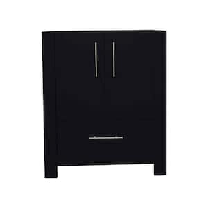 Boston 30 in. W x 20 in. D x 34 in. H Bath Vanity Cabinet without Top in Glossy Black
