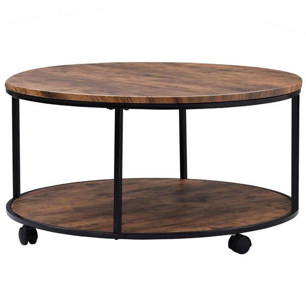 round coffee table with casters