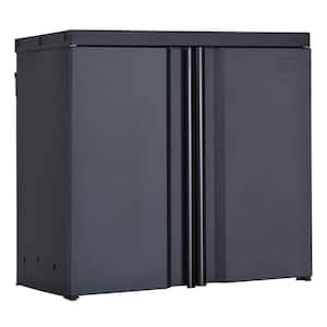 Ready To Assemble Black Steel and Aluminum Black Wall Mounted Garage Cabinet 28 in. W x 14 in. D x 26 in H