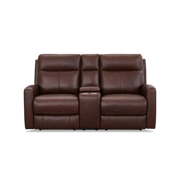 Hydeline Vienna 73 in. Raisin Brown Leather Reclining 2-Seat Loveseats with Power Zero Gravity