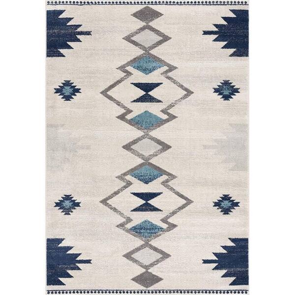 Josephine Cream 2 ft. x 13 ft. Abstract Polypropylene Runner Area Rug