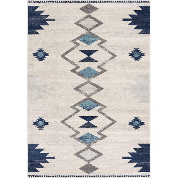 Josephine Cream 2 ft. x 13 ft. Abstract Polypropylene Runner Area Rug