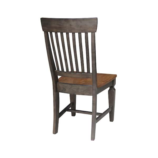 International Concepts Vista Hickory/Coal Slat Back Dining Chair