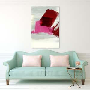 "Magenta Abstract 1" Frameless Free Floating Tempered Glass Panel Graphic Art Wall Art