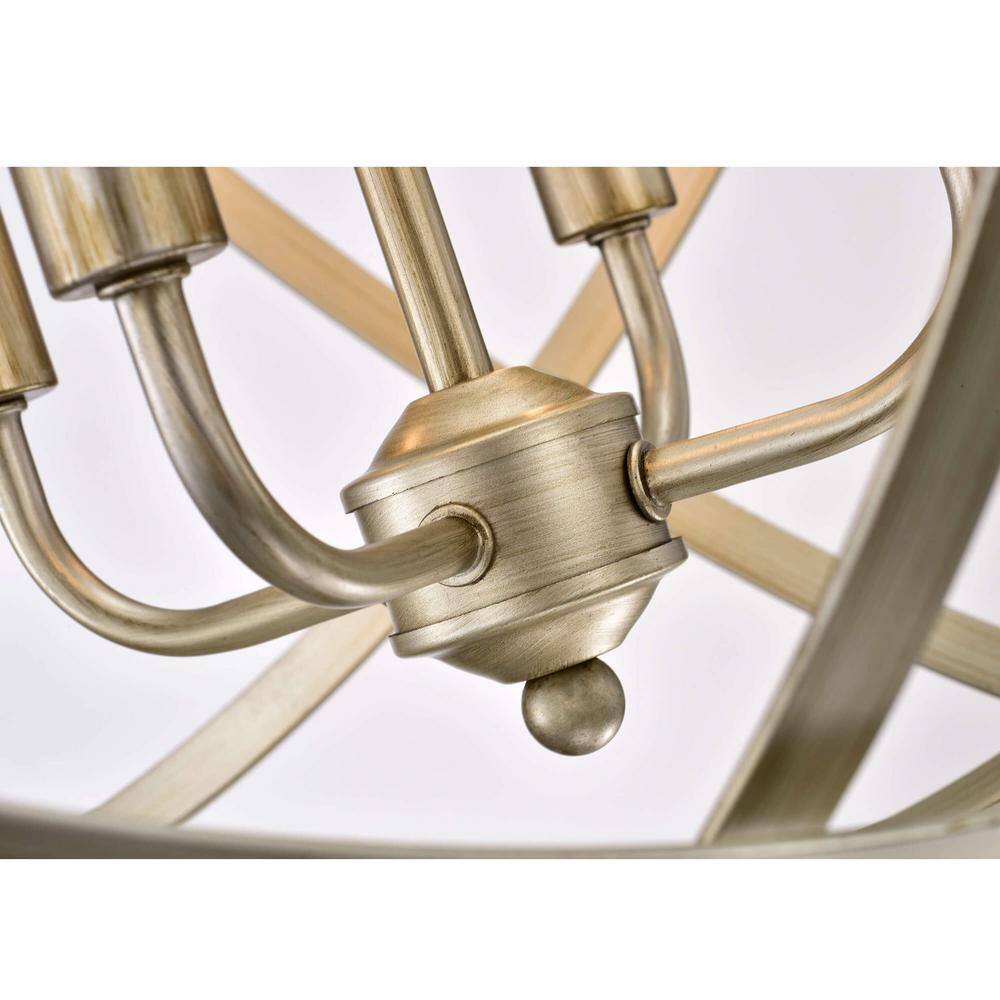 Benita Light Gold and Bronze Orb 4-Light Chandelier