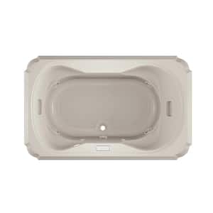 Marineo Salon Spa 66 in. x 42 in. Rectangular Combination Bathtub with Center Drain in Oyster